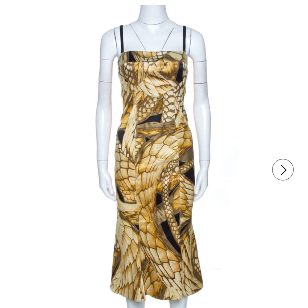 Just Cavalli Multicolor Animal Print Textured Sleeveless Dress size 42 (US 6)